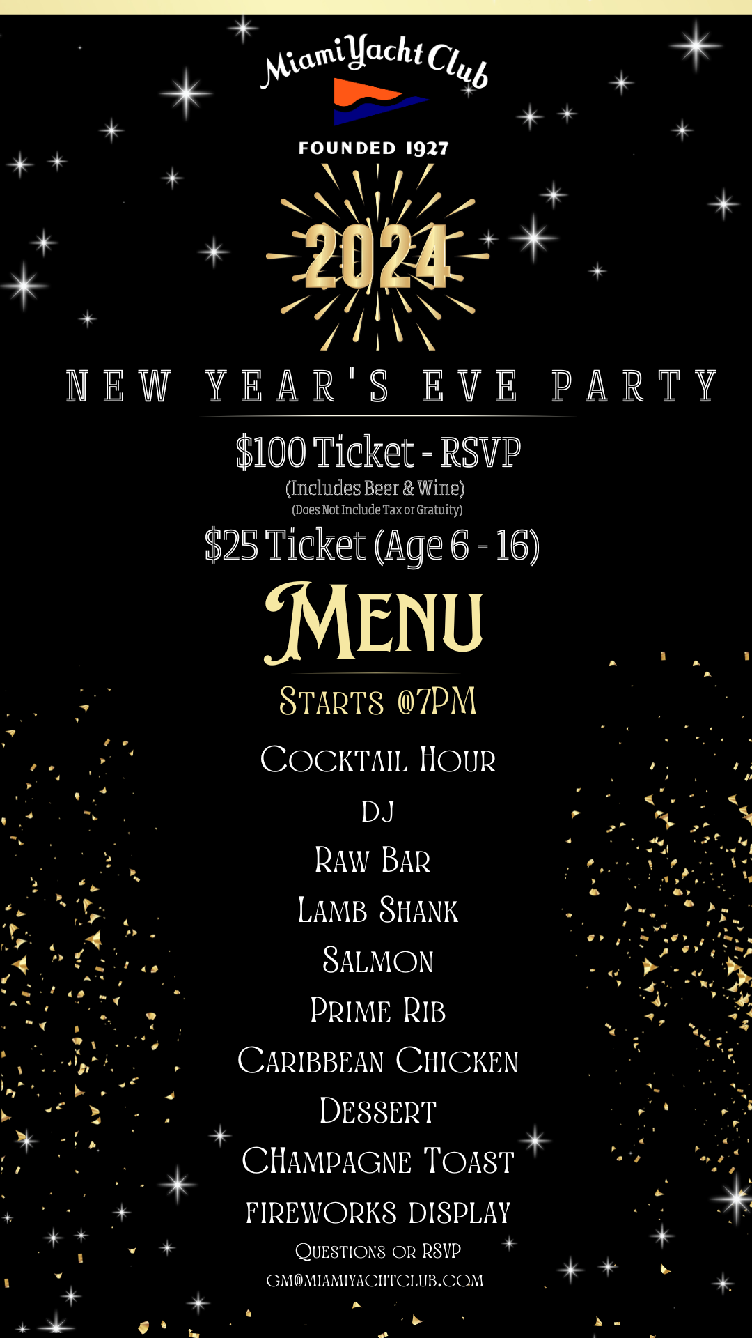 NYE Celebration Miami Yacht Club